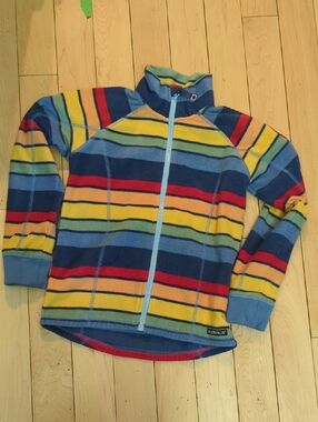 Villetvalla Kids Striped Zip-Up Fleece Jacket - 10 Years